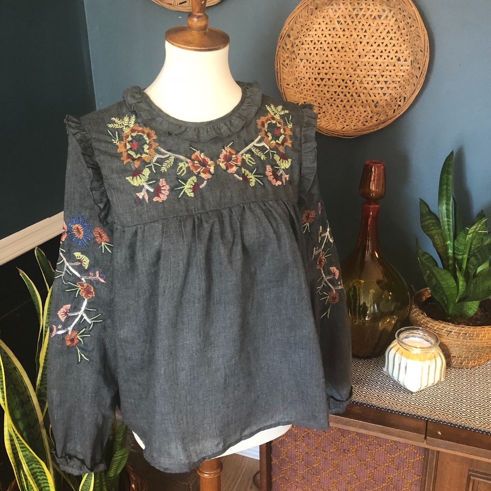 Brach Brach New With Tags Embroidered Blouse